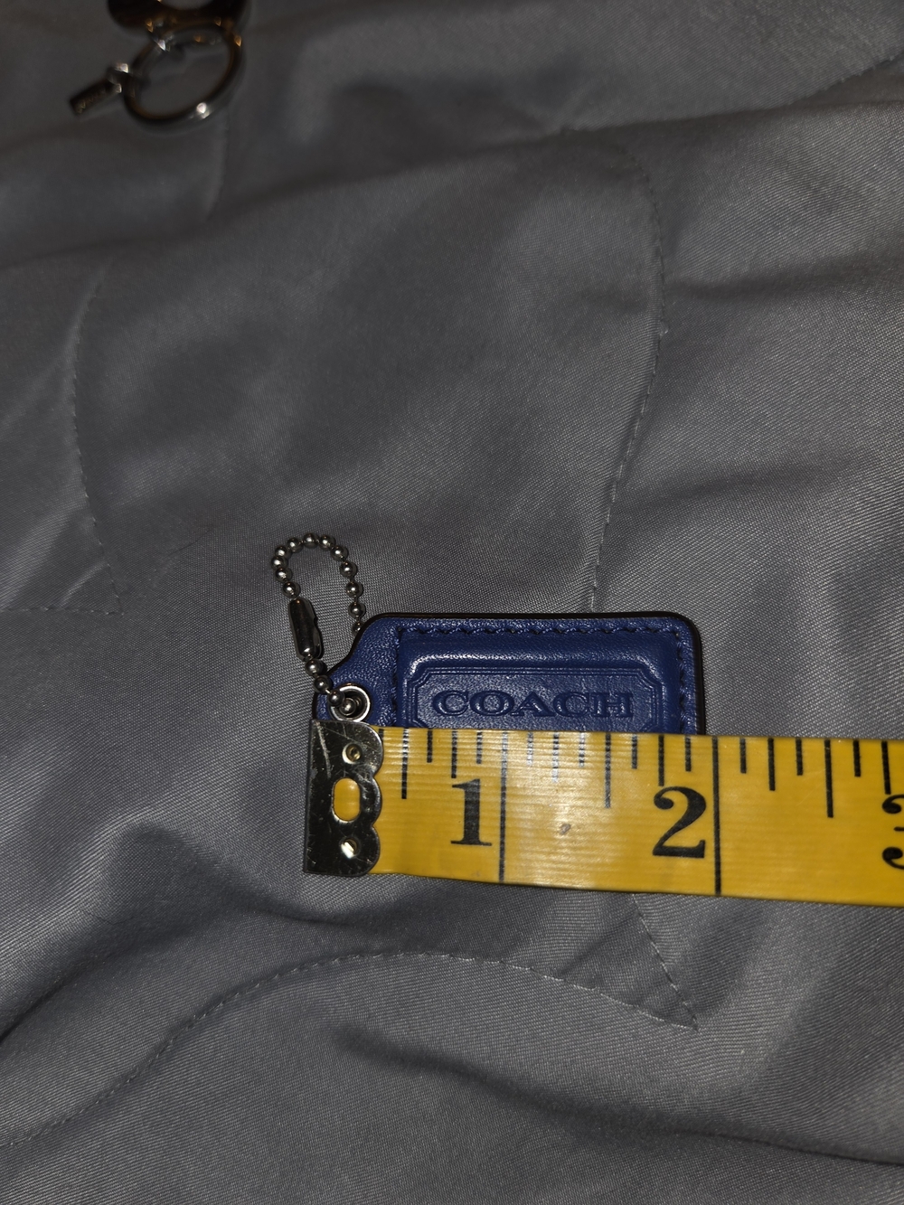 Coach Blue Leather Charm Key Chain